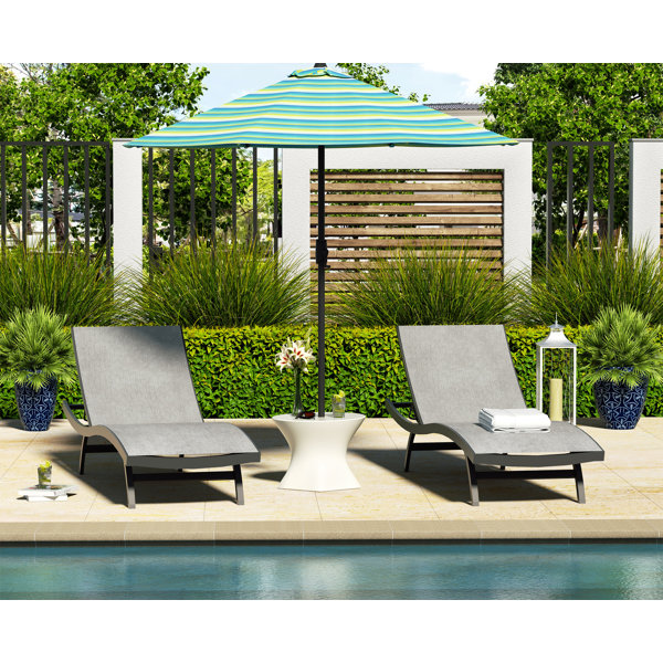 Red Barrel Studio® Patio Aluminum Chaise Lounge Chairs With Phifertex